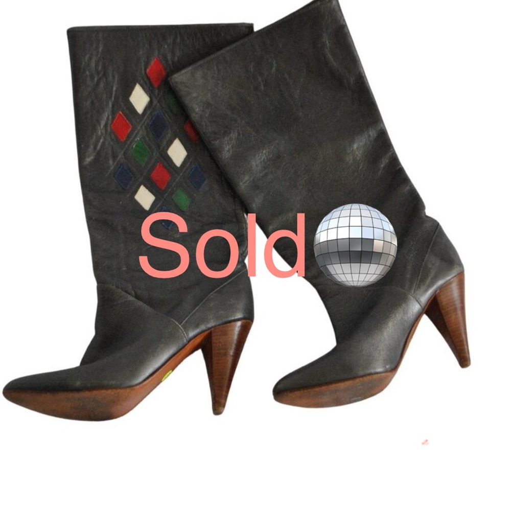 Y2K Vintage Gray Leather Steven By Steve Madden Knee High Boots
